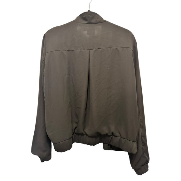 👗 2/$30 👗 Black Light Weight Bomber Jacket Dual Lined sz L - Picture 6 of 7